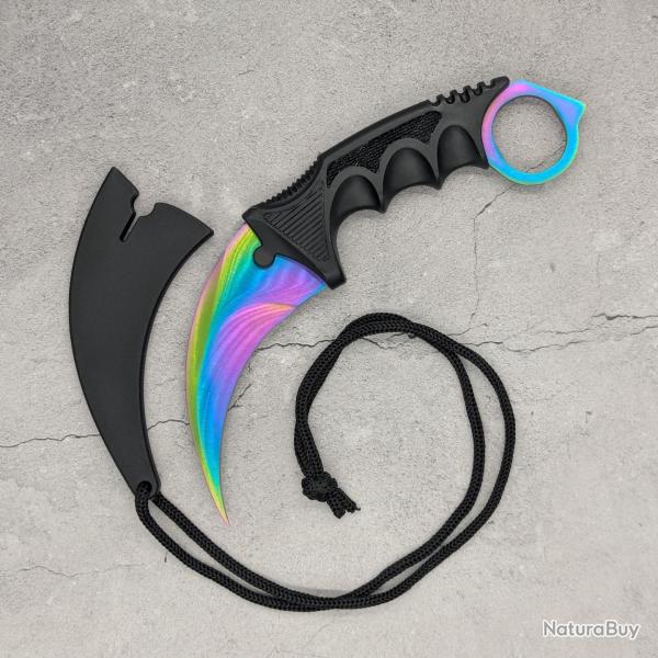Couteau Karambit Fade CS2 IRL - Lame aff�t�e en acier inox - R�plique taille r�elle