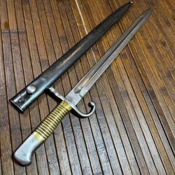 PAS COURANT BA&Iuml;ONETTE ARGENTINE 1891 MAUSER PLAQUETTES LAITON MOINS DE 40mille MONOMATRICULE