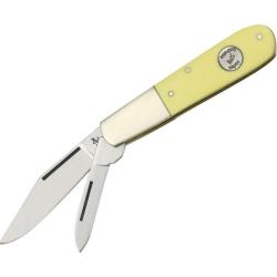 Couteau Bear & Son Barlow Lame Acier 1095 Manche Delrin jaune Made In USA BCC3281