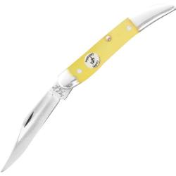 Couteau Bear & Son Little Toothpick Lame Acier 1095 Manche Delrin jaune Made In USA BCC31931