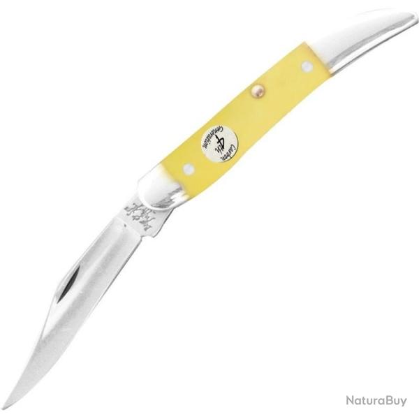 Couteau Bear & Son Little Toothpick Lame Acier 1095 Manche Delrin jaune Made In USA BCC31931