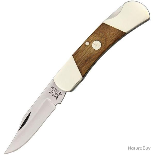 Couteau Bear & Son Lockback Lame Acier 1095 Manche noyer Made In USA BCC226
