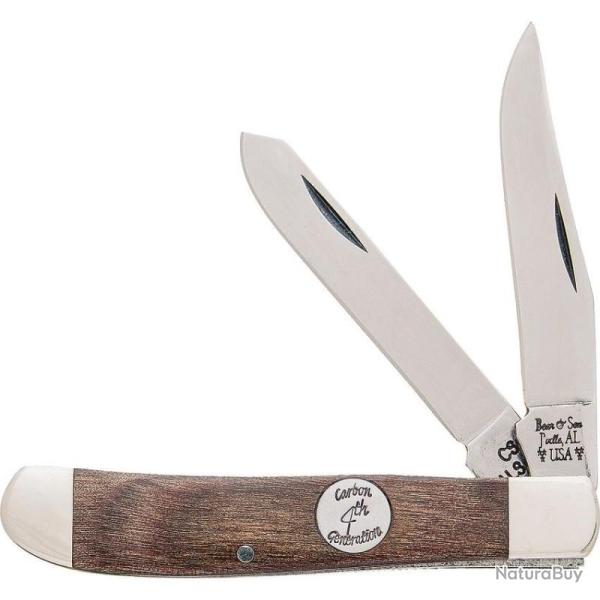 Couteau Bear & Son Small Trapper Walnut Lame Acier 1095 Manche noyer Made In USA BCC207