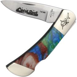 Couteau Bear & Son Lockback Coral Reef Lame Acier Inoxydable Manche Coral Reef Made In USA BC961CR
