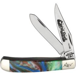 Couteau Bear & Son Little Trapper Coral Reef Lame Acier Inoxydable Manche Coral Reef BC9545CR