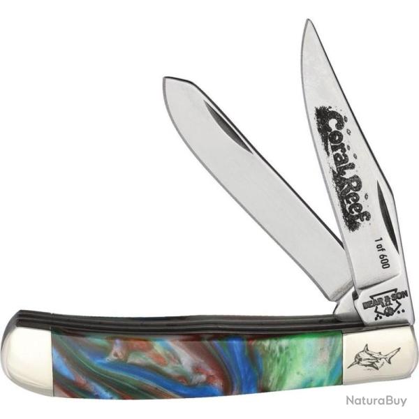 Couteau Bear & Son Little Trapper Coral Reef Lame Acier Inoxydable Manche Coral Reef BC9545CR