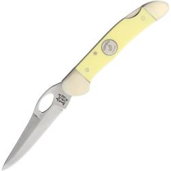 Couteau Bear & Son Cowhand Lockback Yellow Lame Acier 1095 Manche Delrin jaune Made In USA BCC3149L