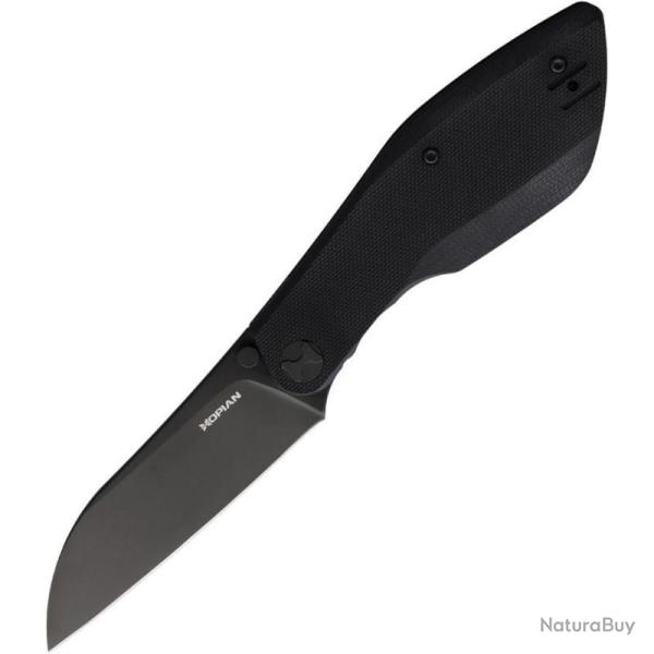 Couteau Hopian Periodic Linerlock Sheepfoot Lame Acier D2 Manche G10 Noir HPKZ2721