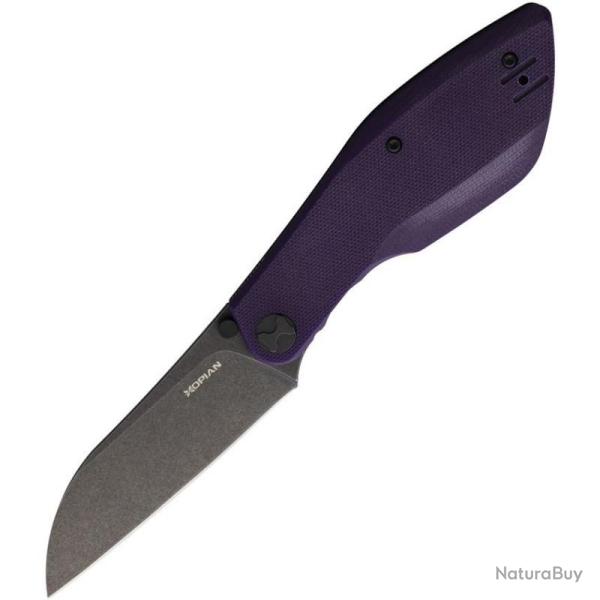 Couteau Hopian Periodic Linerlock Sheepfoot Lame Acier D2 Manche G10 Violet HPKZ2722