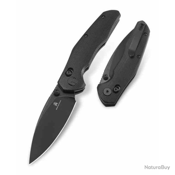 Couteau Pliant Bestech Knives Ronan Lame Acier 14C28N Manche G10 Noir Crossbar Lock BTKMK02N