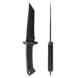 Couteau Fixe Skallywag Tactical Riptide Tanto Serrated Lame Acier D2 Manche G10 &Eacute;tui Kydex SKW17017
