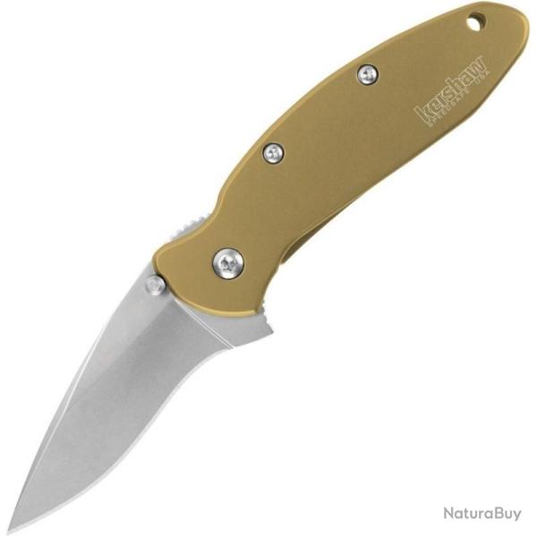 Couteau Pliant Kershaw Scallion Lame Acier 420HC Manche Aluminium Liner Lock KS1620TANX