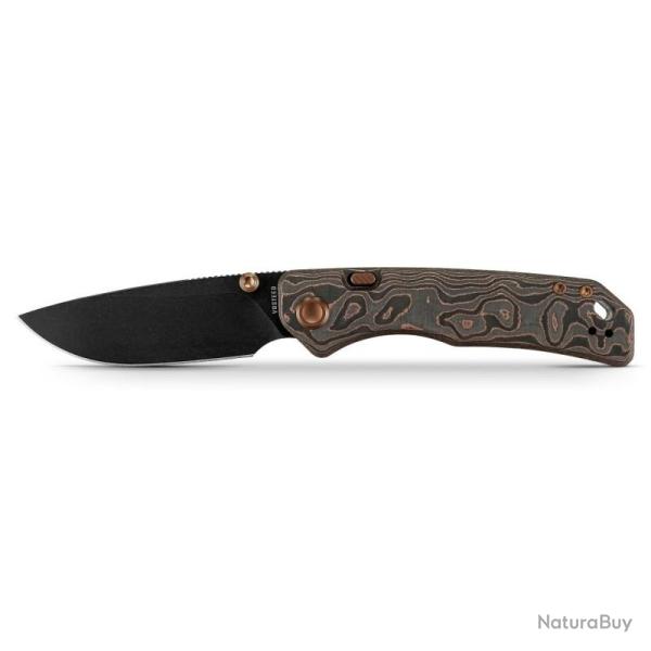 Couteau Vosteed Marten 330 Lame Acier 154CM Manche Fibre de Carbone Cuivre Top Liner Lock VOSA1619