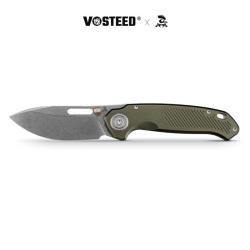 Couteau Vosteed Zander Lame Acier S35VN Manche Aluminium Vert Olive Vanchor Lock VOSA4602