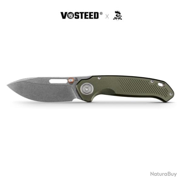 Couteau Vosteed Zander Lame Acier S35VN Manche Aluminium Vert Olive Vanchor Lock VOSA4602