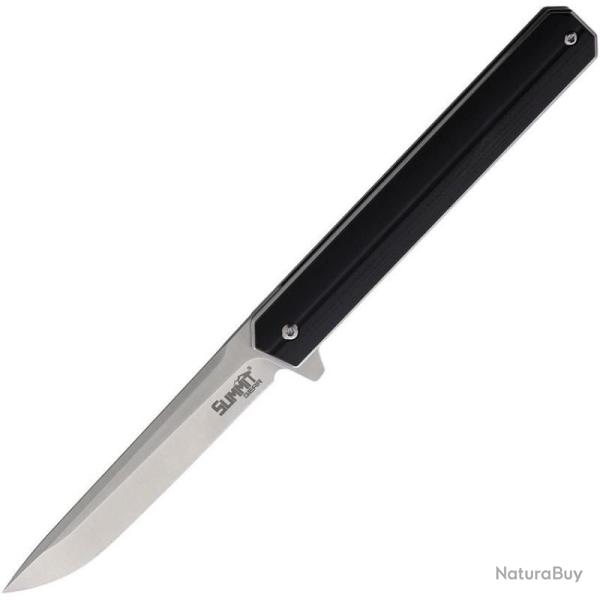 Couteau Summit Gear Lame Acier Inoxydable Manche G10 Noir Liner Lock SMT005BLK