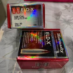 Hornady ELD-X .338 270 gr - 2 bo&icirc;tes (100 ogives)