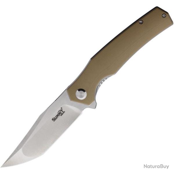 Couteau Summit Gear Lame Tanto Acier D2 Manche G10 Coyote Liner Lock SMT007CB