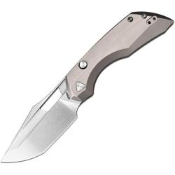 Couteau ArtisanCutlery Mousebird Lame Acier S35VN Manche Titane Gris Linerlock ATZ1889GGY