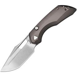Couteau ArtisanCutlery Mousebird Lame Acier S35VN Manche Titane Gris Fonce Linerlock ATZ1889GDG