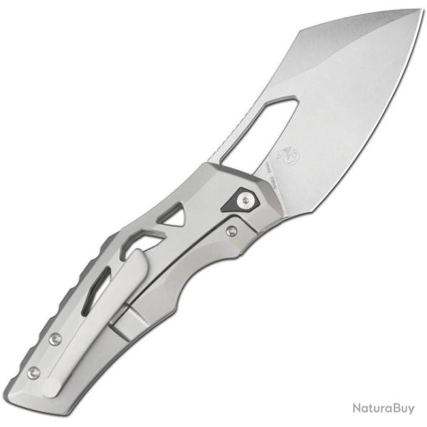 Couteau ArtisanCutlery Tortoise Lame Acier S35VN Manche Titane Gris Framelock ATZ1884GBK