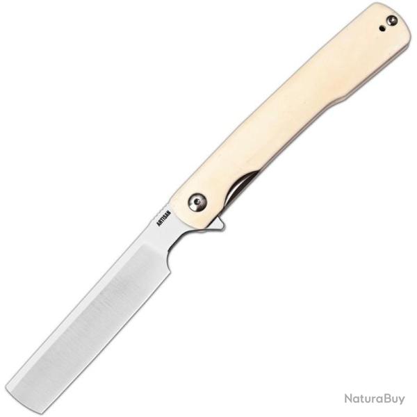 Couteau ArtisanCutlery Orthodox V2 Lame Acier S45VN Manche Os Naturel Linerlock ATZ1883GBB