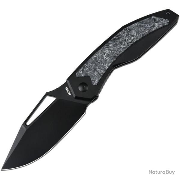 Couteau ArtisanCutlery Fragarach Lame Acier S90V Manche Titane Carbone Noir Framelock ATZ1879GBDM