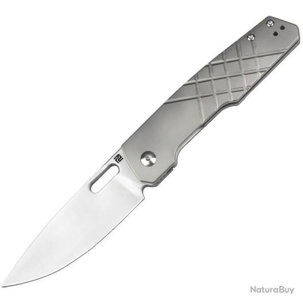 Couteau ArtisanCutlery Gambit Bishop Lame Acier S90V Manche Titane Gris Framelock ATZ1874GGY