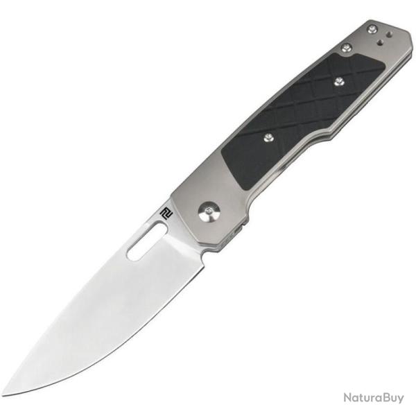 Couteau ArtisanCutlery Gambit Pawn Lame Acier S90V Manche Titane G10 Noir Framelock ATZ1874GBK