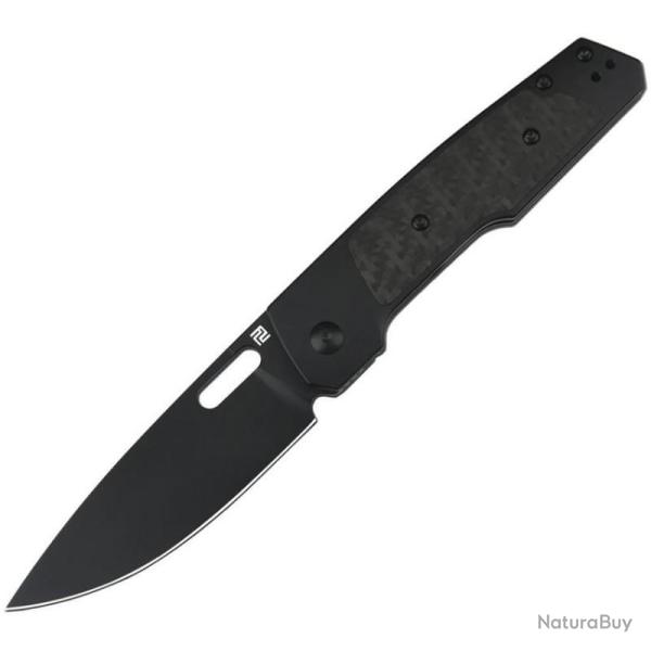 Couteau ArtisanCutlery Gambit Knight Lame Acier S90V Manche Titane Carbone Framelock ATZ1874GBCF
