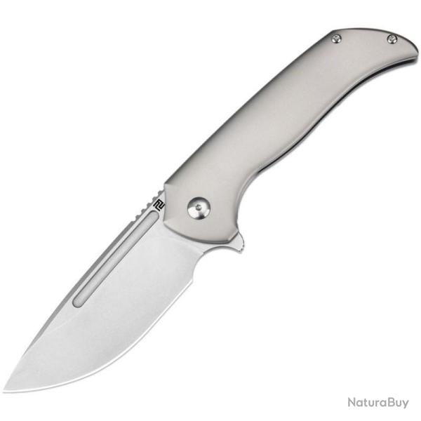 Couteau ArtisanCutlery Trux Lame Acier S35VN Manche Titane Gris Framelock ATZ1861G