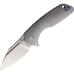 Couteau ArtisanCutlery Wren Lame Acier S35VN Manche Titane Gris Framelock ATZ1825GGYS