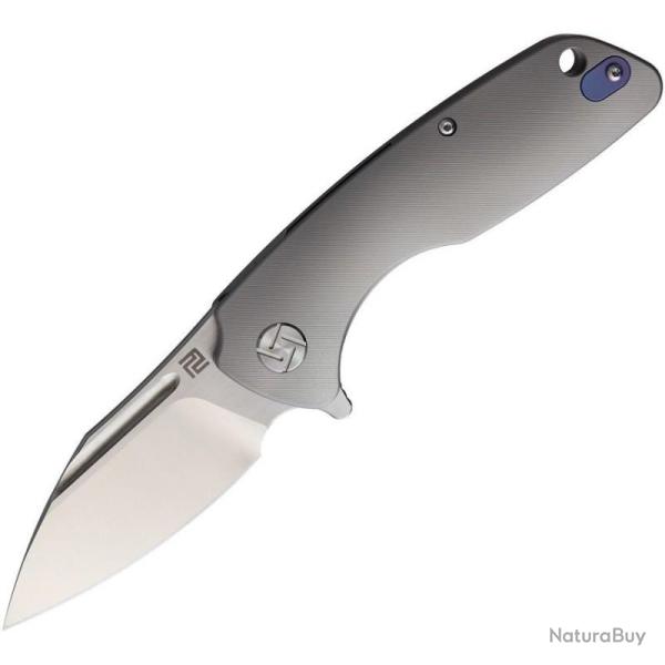 Couteau ArtisanCutlery Wren Lame Acier S35VN Manche Titane Gris Framelock ATZ1825GGYS
