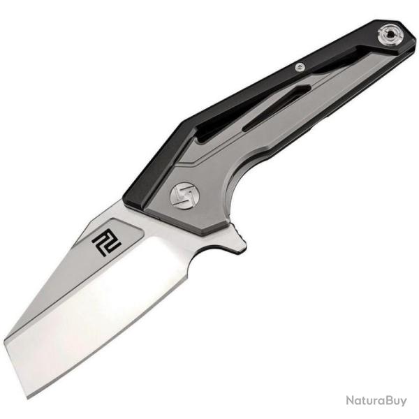 Couteau ArtisanCutlery Ravine Lame Acier S35VN Manche Titane Noir Gris Framelock ATZ1819GBKS