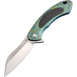 Couteau ArtisanCutlery Immortal Lame Acier S35VN Manche Titane Bleu Uni Framelock ATZ1818GBU03