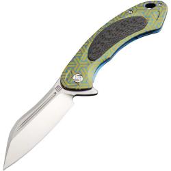 Couteau ArtisanCutlery Immortal Lame Acier S35VN Manche Titane Bleu Framelock ATZ1818GBU02
