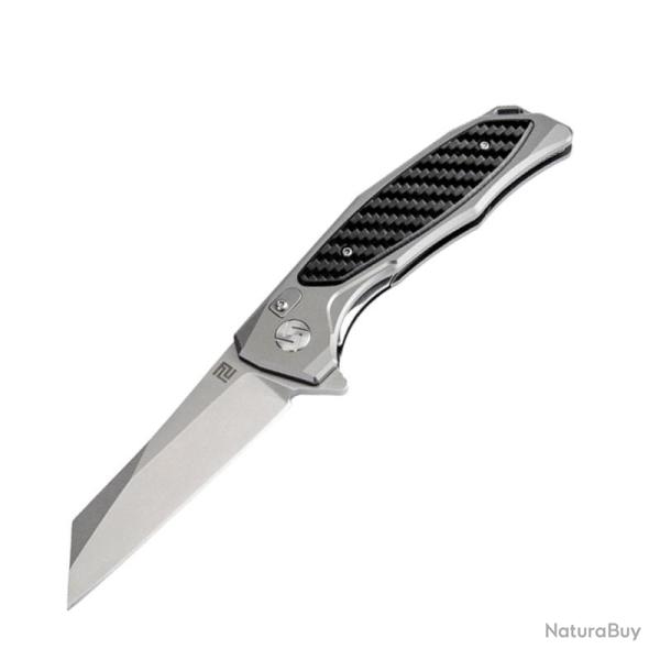 Couteau ArtisanCutlery Megahawk Lame Acier D2 Manche Aluminium Gris Linerlock ATZ1809PGBK