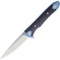 Couteau ArtisanCutlery Small Shark Lame Acier S35VN Manche Titane Bleu Framelock ATZ1707GSBU