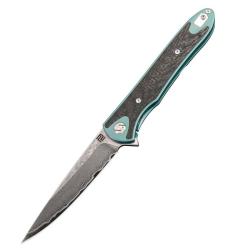 Couteau ArtisanCutlery Shark Lame Acier S35VN Manche Titane Bleu Framelock ATZ1707GBU02