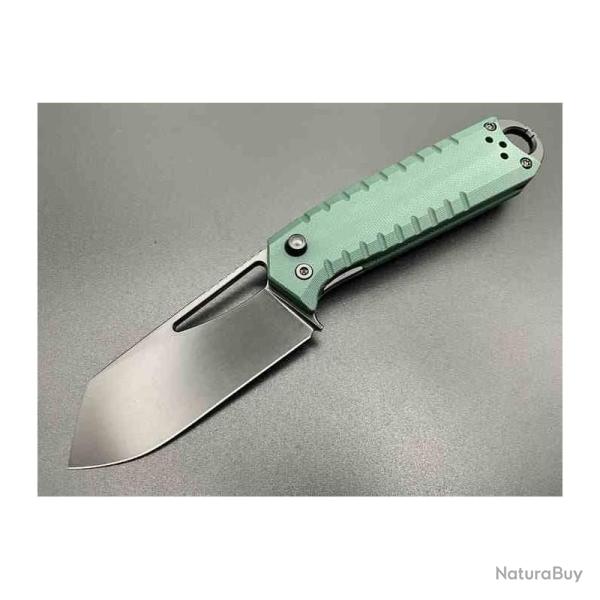 Couteau Ketuo Ventr V2 Lame Acier 14C28N Manche G10 Vert Button Liner Lock KETM0142