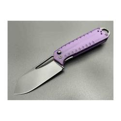 Couteau Ketuo Ventr V2 Lame Acier 14C28N Manche G10 Violet Button Liner Lock KETM0144