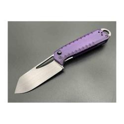 Couteau Ketuo Ventr V2 Lame Acier 14C28N Manche G10 Violet Button Liner Lock KETM0145