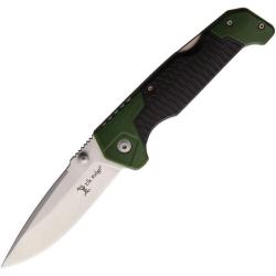 Couteau Pliant Elk Ridge Trek Lockback Lame Acier Inoxydable Manche Synthetique Vert Noir ERTKFDR001