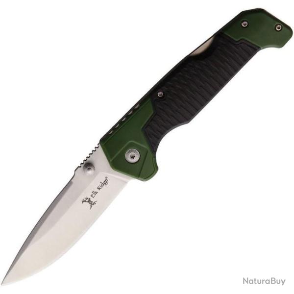 Couteau Pliant Elk Ridge Trek Lockback Lame Acier Inoxydable Manche Synthetique Vert Noir ERTKFDR001
