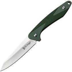 Couteau Fixe Elk Ridge Hinterland Lame Acier 8Cr13MoV Manche G10 Vert Etui Nylon ERHLFIX001
