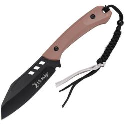 Couteau Fixe Elk Ridge Lame Acier 3Cr13MoV Manche Nylon Marron Etui Nylon ERFIX121BN