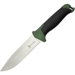Couteau Elk Ridge Frontier Lame Acier 8Cr13MoV Manche Nylon Vert Caoutchoute Etui Nylon ERAPFIX001