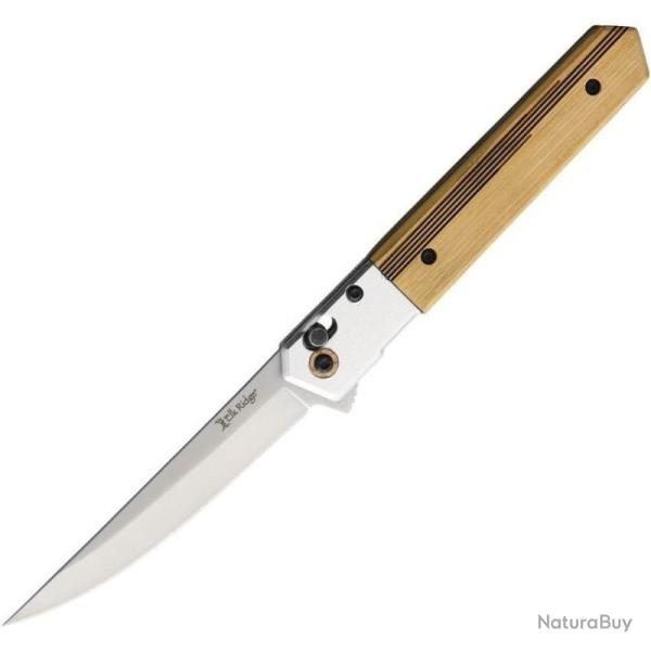 Couteau Elk Ridge Rapid Lock Ouverture Assistee Lame Acier 3Cr13MoV Manche Bois Satin ERA2035SB