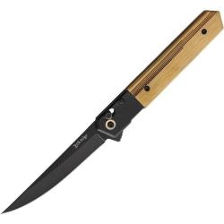 Couteau Elk Ridge Rapid Lock Ouverture Assistee Lame Acier 3Cr13MoV Manche Bois Noir ERA2035BB