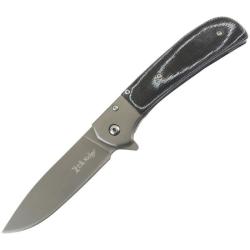 Couteau Pliant Elk Ridge Linerlock Ouverture Assistee Spear Point Manche Micarta Noir ERA2022MC